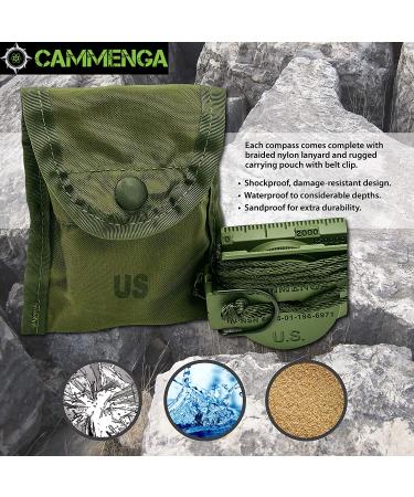 Cammenga Official US Military Tritium Lensatic Compass, Accurate Waterproof Hand Held Compasses with Pouch for Hiking Camping Navigation Survival Backpacking Orienteering Olive Drab - Buy Online on SooperMarket.com