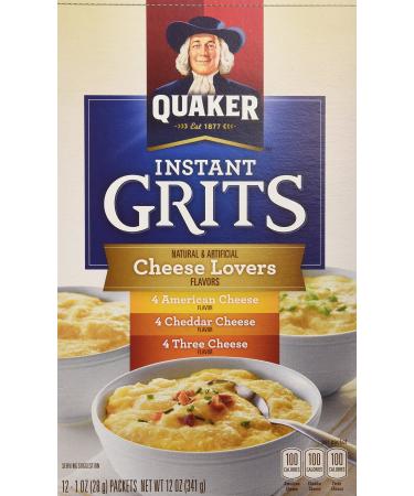 Quaker Instant Grits Cheese Lovers, Variety Pack, 12 Packets
