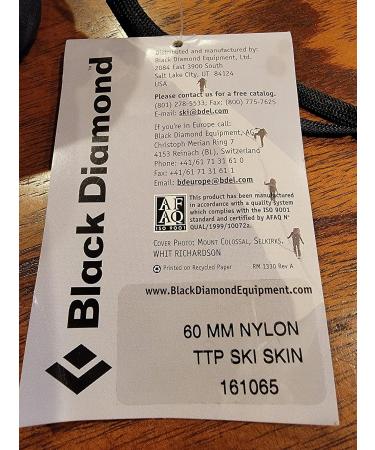Black Diamond Ascension Clipfix TTP Euro-Style Nylon Backcountry Ski Climbing Skins - 60mm - Black 6cm x 210cm - Buy Online on SooperMarket.com
