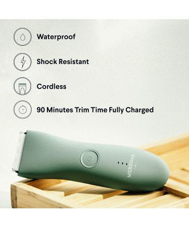 Meridian Complete Package: Men's Waterproof Electric Below-The-Belt Trimmer with Spray | Ceramic Blades, Sensitive Shave Tech (Sage) - Buy Online on SooperMarket.com