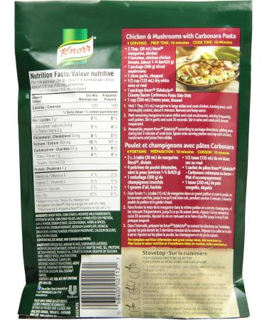 Knorr Sidekicks Pasta for a tasty pasta dish Creamy Bacon Carbonara & Sidekicks Pasta Side Dish for a quick meal that's easy to prepare Creamy Parmesan without artificial flavours 124 g 8 count Side Dish + Sidekicks Pasta Side Dish Bacon Carbonara - Buy Online on SooperMarket.com