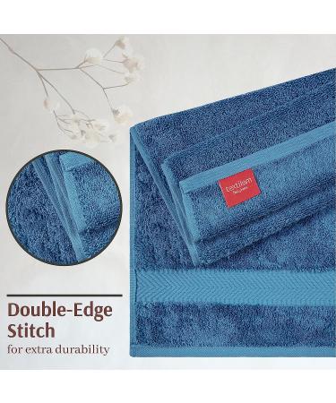 TEXTILOM Luxury 100% Turkish Cotton Bath Towel Set - Soft & Absorbent (6 Pcs, Mid Blue) - Buy Online on SooperMarket.com