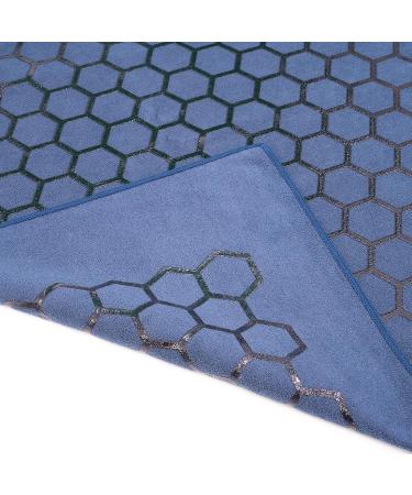 Non-Slip Hot Yoga Towel - Unique Two-Sided Design, Absorbent Microfiber, Dark Blue - Buy Online on SooperMarket.com