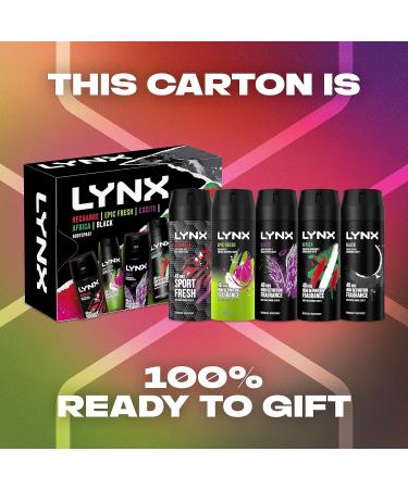 LYNX Fragrance Edition Gift Set 5x body spray perfect gifts for him 5 piece - Buy Online on SooperMarket.com