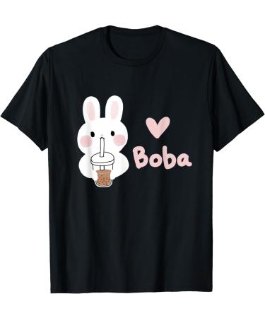 Cute Kawaii Bunny Boba Milk Tea Bubble Tea Graphic T-Shirt