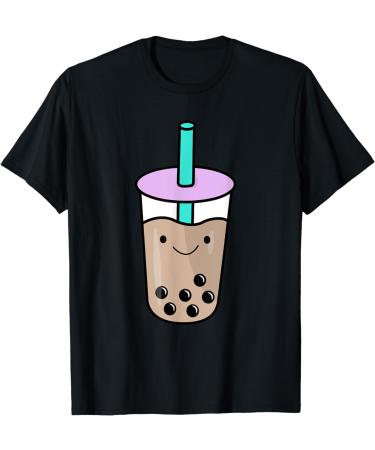 Kawaii Bubble Tea Cartoon Boba Milk Tea T-Shirt