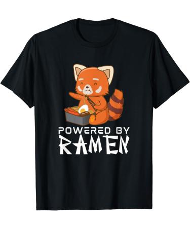 Powered By Ramen Red Panda Japanese Food Noodles Soba T-Shirt
