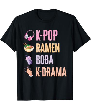 K-Pop Ramen Bubble Tea Boba Japanese Noodles Bowl Kpop Gift T-Shirt