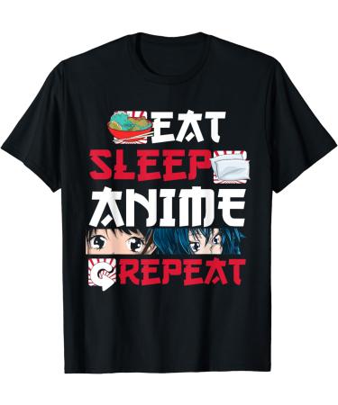 Kawaii Japanese Ramen Noodles Eat Sleep Anime Repeat Anime T-Shirt