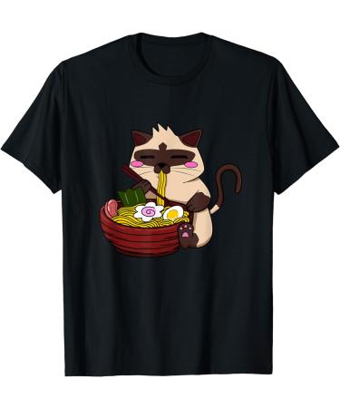 Siamese Cat Ramen Japanese Ramen Life Noodle T-Shirt
