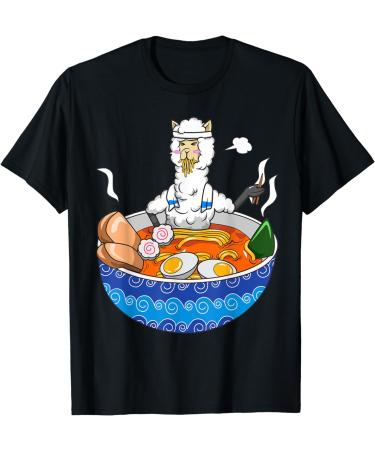 Japanese Kawaii Llamen Ramen Noodle Chillin Bowl T-Shirt