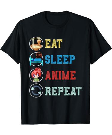 Ramen Noodles Eat Sleep Anime Repeat Japanese Manga Anime T-Shirt