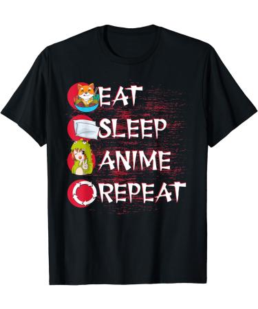 Kawaii Ramen Noodles Manga Eat Sleep Anime Repeat Anime T-Shirt