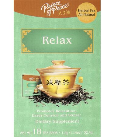 Prince of Peace Relax Tea, 18 Tea Bags – Relaxation Tea Bags – Prince of Peace – Tea for Stress – Chinese Tea – Herbal Relax Tea 1 Pack