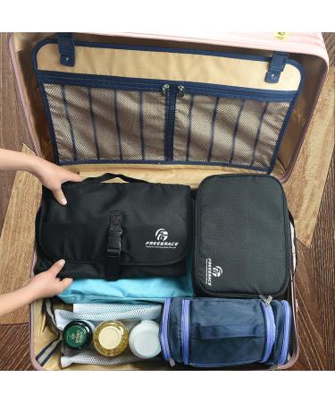 Freegrace Premium Hanging Toiletry Travel Bag - Large Black Organizer for Cosmetics, Jewelry, and Accessories - Buy Online on SooperMarket.com