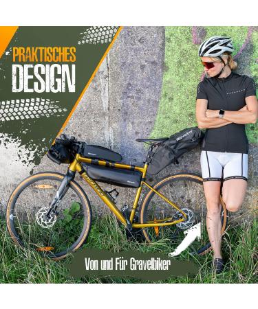 Rovativ Bikepacking Frame Bag 3L - 100% Waterproof Large Frame Bag for Gravel Road & MTB - 42cm Long - Buy Online on SooperMarket.com
