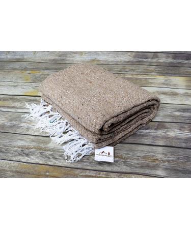 Handmade Solid Color Yoga Blanket - Thick Mexican Throw - Tan - Perfect for Yoga - Buy Online on SooperMarket.com