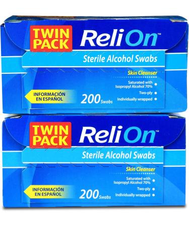 ReliOn Sterile Alcohol Swabs 200 Count - Disinfectant Wipes for Medical & Personal Use - Buy Online on SooperMarket.com