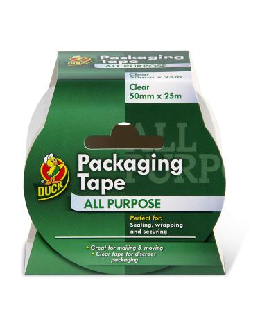 Duck Tape Transparent all-purpose tape 50 mm x 25 m for packages boxes packages strong and safe sealing.50mm x 25m colorless