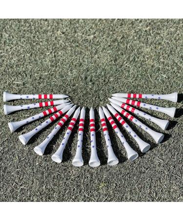 USA Golf Tees - American Flag Design, Pro Length Bamboo Tees, Patriotic Pride 2 3/4 - Pack of 50 - Buy Online on SooperMarket.com