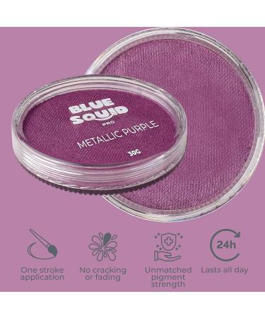 Blue Squid PRO Metallic Purple Face Paint - 30gm Single Cake Professional Makeup for Adults & Kids - Water Activated Halloween SFX Painting - Buy Online on SooperMarket.com