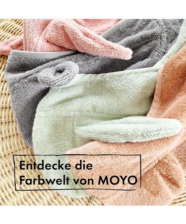 Moyo Baby Batzeponcho with Rabbit Ears - Soft 100% Terry Cotton Hooded Towel for Toddlers (0-3 Years) - Washable Poncho Bath Towel in Ros (68x56cm) - Buy Online on SooperMarket.com