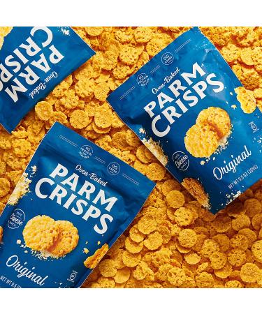 Original Cheese ParmCrisps 9.5oz (Pack of 2) - 100% REAL Parmesan Cheese | Healthy Keto Snacks | Low Carb, High Protein, Gluten Free, Oven Baked, Keto-Friendly - Buy Online on SooperMarket.com