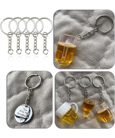 1 Inch Key Ring with Chain and Open Jump Rings - 50 Pack - Buy Online on SooperMarket.com