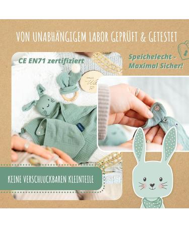 Buy Amari Cuddly Towel (Turquoise Hare) with Bite Ring & Bib - Perfect Baby Gift Set for Newborns & Girls - Sniffer Towel for Baby Parties - Buy Online on SooperMarket.com