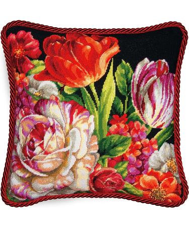 Dimensions Needlepoint Kit 14x14 Bouquet on Black Stitched in Thread - 71-20079 - Buy Online on SooperMarket.com