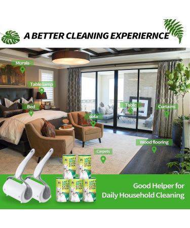 Extra Sticky Lint Roller for Animal Hair - 300 Sheets 2 Handles & 5 Refills | Ideal for Clothing Furniture & Carpet - Buy Online on SooperMarket.com
