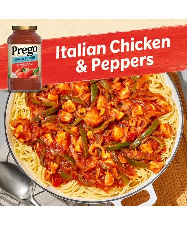 Prego Traditional Lower Sodium Pasta Sauce 23.5 Oz - Authentic Italian Flavor with Less Salt - Buy Online on SooperMarket.com