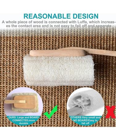 Exfoliating Loofah Bath Brush on a Stick with Long Wooden Handle - Shower Sponge Body Scrubber for Men & Women - Buy Online on SooperMarket.com
