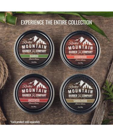 Rocky Mountain Barber Company Classic Unscented Beard Balm - 100% Natural Premium Wax Blend with Beeswax Jojoba & Coconut Oil - International Shipping Available - Buy Online on SooperMarket.com