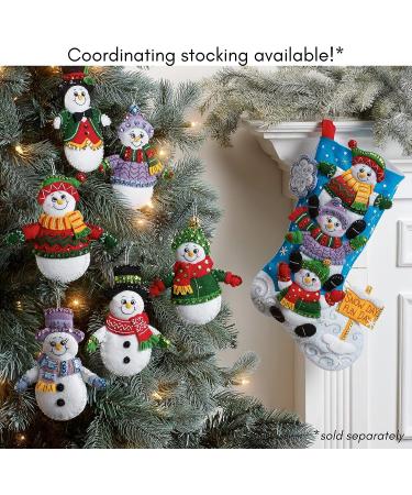 Bucilla Snow Much Fun Set of 6 Felt Applique Ornament Making Kit - DIY Needlepoint Arts and Crafts - Buy Online on SooperMarket.com