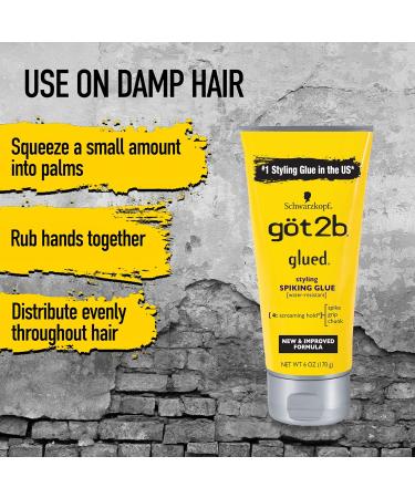 Got2b Glued Styling Hair Glue 6oz - Pack of 3 | Unscented Hair Spiking Gel - Buy Online on SooperMarket.com
