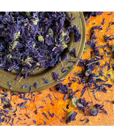 'Melody Blue' - 50g- Dried Edible Flower Petals - Blue Cornflower and Purple Mallow - Food Grade - Culinary - Cake - Bake - Decoration (342) - Buy Online on SooperMarket.com