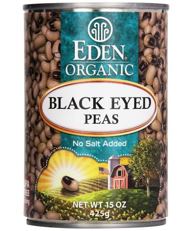 Eden Organic Black Eyed Peas, 15 oz Can, No Salt, Non-GMO, Gluten Free, Vegan, Kosher, U.S. Grown, Heat and Serve, No Preservative, Macrobiotic