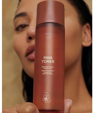 SWEET JULY Skin Pava Toner - Daily Hydrating Facial Toner with Glycolic Acid & Papaya Extract for All Skin Types | Vegan & Clean Formula - 5.1 fl oz - Buy Online on SooperMarket.com