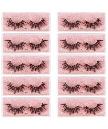 Bodermincer 10 Pairs 3D Faux Mink Hair False Eyelashes - Natural Soft Cruelty-Free Wispies & Fluffies (J006) - International Shipping Available - Buy Online on SooperMarket.com