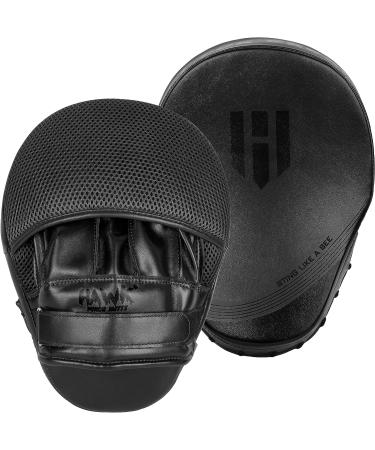 Hawk Sports All-Black Leather Punching Mitts for Martial Arts and Boxing Training - Men, Women, Kids - Buy Online on SooperMarket.com
