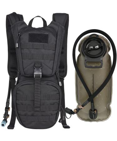 MARCHWAY Tactical Molle Hydration Pack Backpack with 3L TPU Water Bladder Military Daypack for Cycling Hiking Running Climbing Hunting Biking Black
