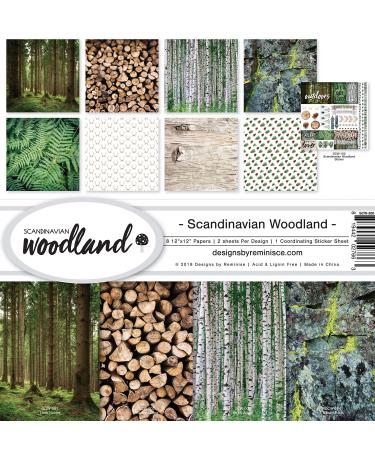 Reminisce (REMBC) Scandinavian Woodland Scrapbook Collection Kit, Multi Color Palette