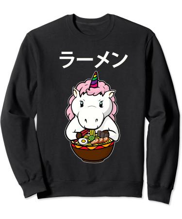 Japanese Kawaii Anime Baby Unicorn Eating Ramen Noodle Bowl Sweatshirt