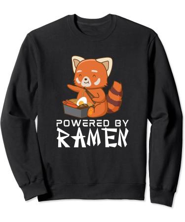 Powered By Ramen Red Panda Japanese Food Noodles Soba Sweatshirt