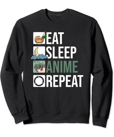 Kawaii Food Ramen Noodles Japan Eat Sleep Anime Repeat Anime Sweatshirt