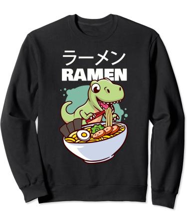 Kawaii Dino T-Rex eating Japanese Soup Ramen Noodle Sweatshirt
