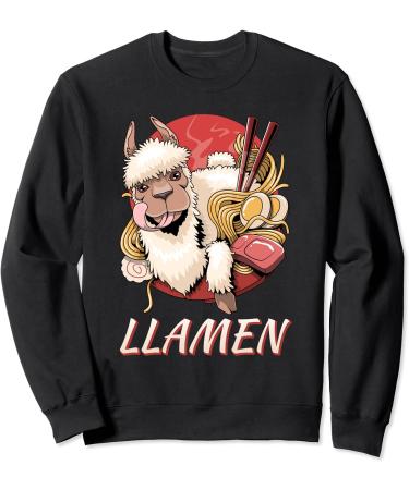 Llamen funny Japanese Ramen Noodles Llamen Sweatshirt