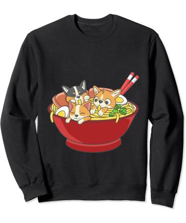 Anime Japanese Corgi Ramen Kawaii Ramen Noodle Life Sweatshirt