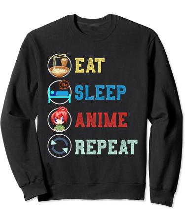 Ramen Noodles Eat Sleep Anime Repeat Japanese Manga Anime Sweatshirt
